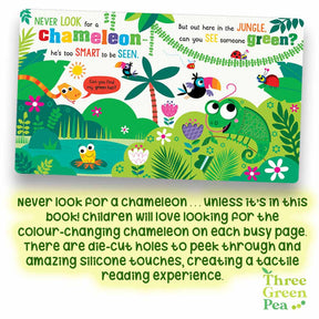 Touch and Feel Board Books Never Look for a Chameleon! Children Books for babies and toddlers [B1-1]