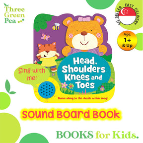 Shaped Sound Board Books for Toddlers : Head, Shoulders, Knees And Toes - Read-Along Storybooks - For Babies & Toddlers