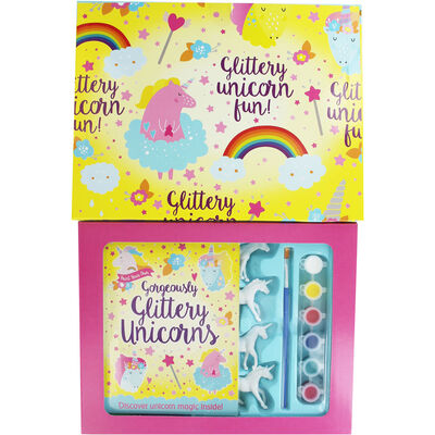 Children Activity Box Set | Paint Your Own Gorgeously Glittery Unicorns | Fun / Interactive | Suitable for Age 5 yo and above