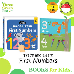 Children's Book for Ages 3 and above | Board Book - Trace and Learn First Numbers (Jr. Explorers)