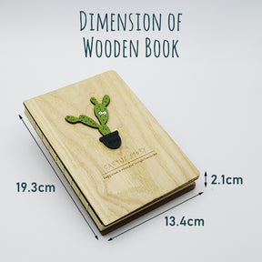 Wooden Design Notebook (Cactus Series) - Journal, Diary, Travel Logbook Great for Gift Ideas