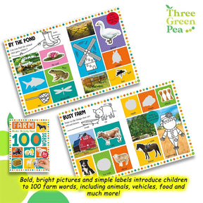 First 100 Words - Farm Stickers and Colour Activity Book | Suitable for Children Age 3 and above