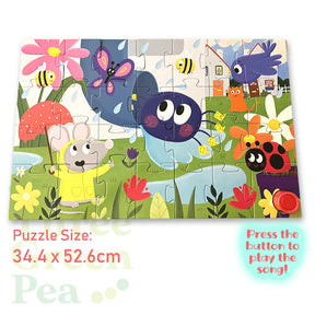 Jigsaw Puzzles for Kids Age 3+ - Musical Floor Puzzles | 28 giant pieces, and a book to sing-along - Twinkle Little Star/Incy Wincy Spider [B3-1]