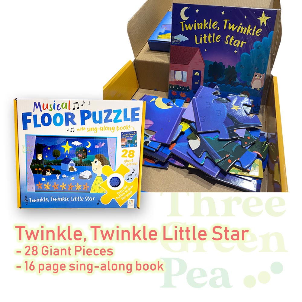 Jigsaw Puzzles for Kids Age 3+ - Musical Floor Puzzles | 28 giant pieces, and a book to sing-along - Twinkle Little Star/Incy Wincy Spider [B3-1]