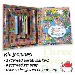 Children Activity Set | Kaleidoscope Colouring - Calligraphy / Kawaii Colouring / Too Cute Colouring | Suitable for Ages 4 and above - Great Gift Ideas