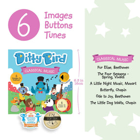 Ditty Bird Classical Music Book [Authentic] - Audio Sound Book for Children Ages 1+ Ready Stocks [B1-3 OTHERS]