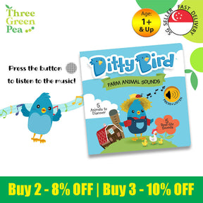 Ditty Bird Farm Animal Sounds Book [Authentic] - Audio Sound Book for Children Ages 1+ Ready Stocks [B1-2]