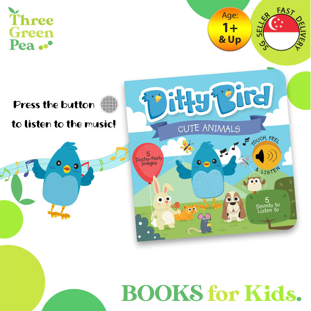 Ditty Bird Cute Animals TOUCH, FEEL & LISTEN Sounds Book [Authentic] - Audio Sound Book for Children Ages 1+ Ready Stocks [B1-3 OTHERS]