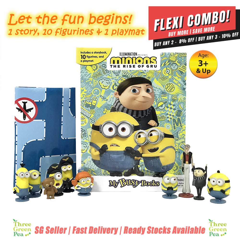 My Busy Book - Minions | 10 Figurines, 1 Playmat and 1 Story Board Book | Great Gift Ideas for Children
