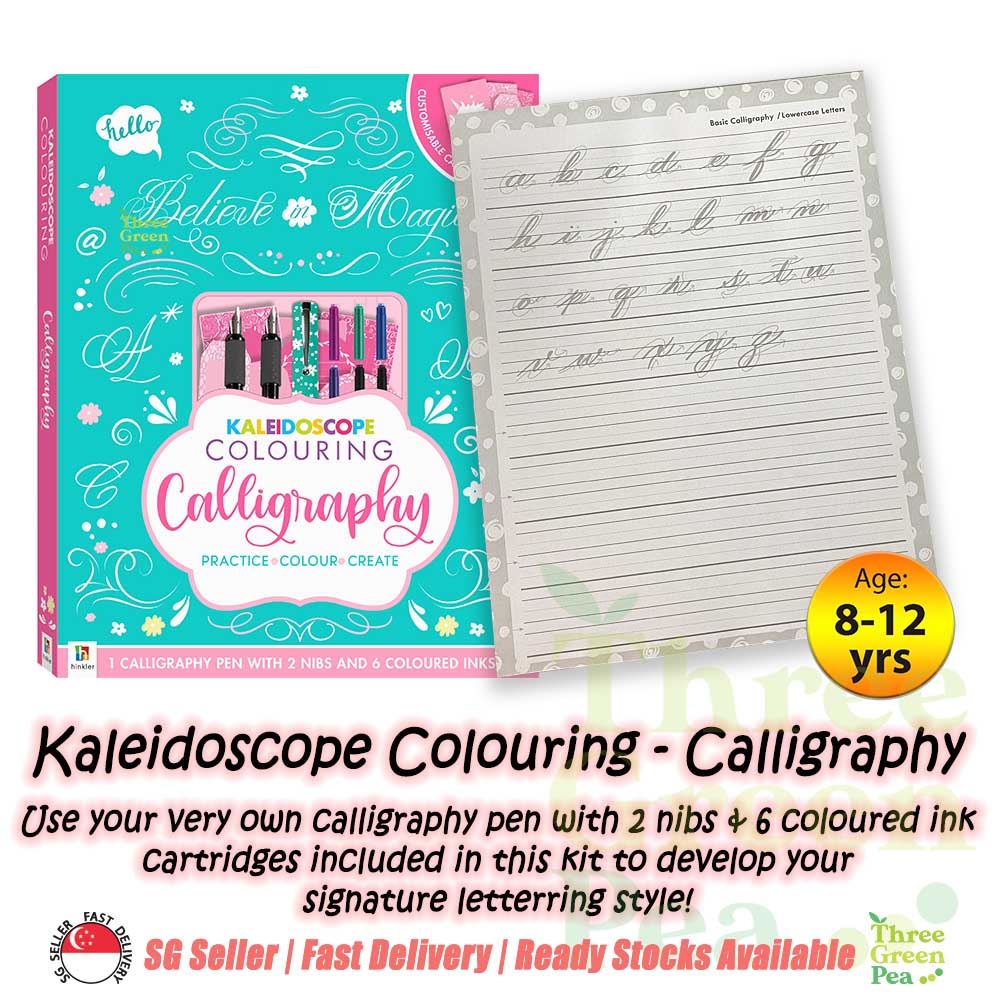 Children Activity Set | Kaleidoscope Colouring - Calligraphy / Kawaii Colouring / Too Cute Colouring | Suitable for Ages 4 and above - Great Gift Ideas