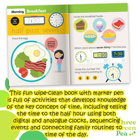 Wipe Clean Books for Children - Write and Wipe Time for 5 years and above