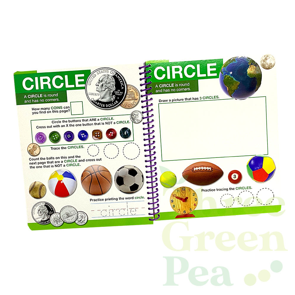 Children Wipe-Clean Workbooks with Erasable Marker | Shapes and Colors / Addition and Subtraction / Draw and Write