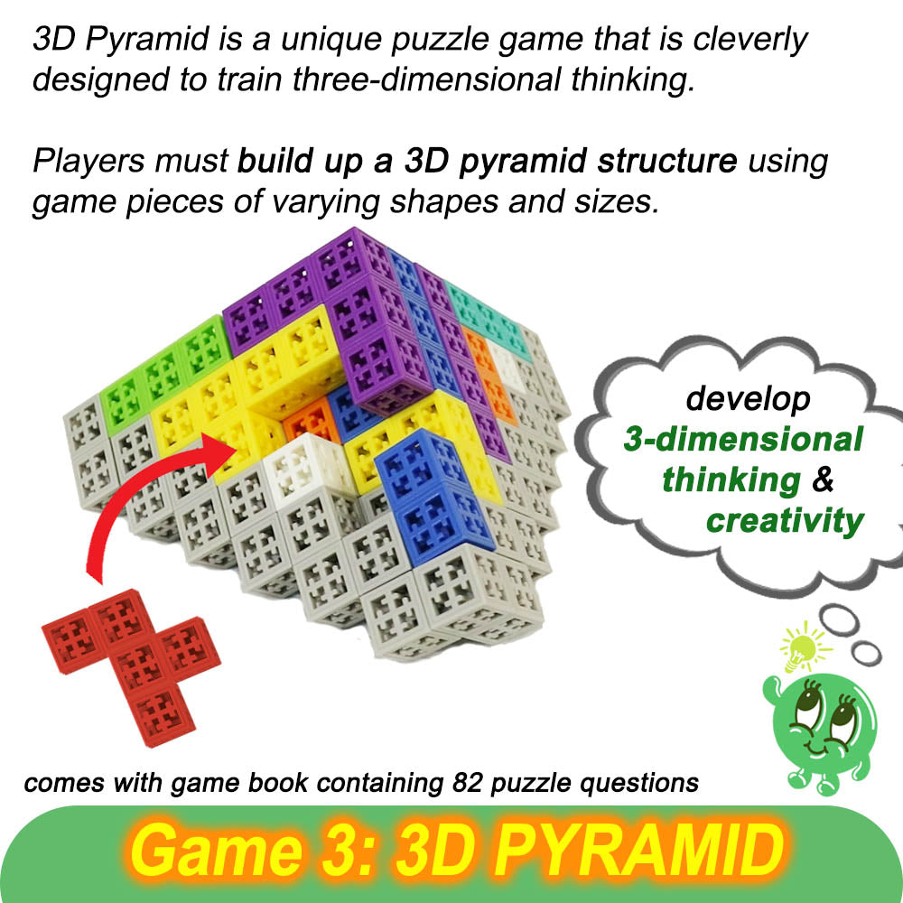 Building Blocks with 5-in-1 Games for Age 5-7 year old | Tangram / Katamino / 3D Pyramid / Rainbow Bridge & Cubix / Creative Modelling | Great for Children Brain Stimulation