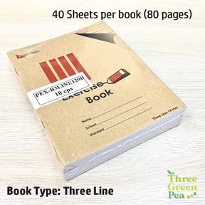 Exercise Books (Single Line or three lines) for Practice - School Stationery [Bundle of 10]
