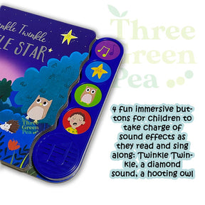 Children Nursery Rhyme Sound Books | Incy Wincy Spider / Twinkle Twinkle Little Star | Suitable for Age 1