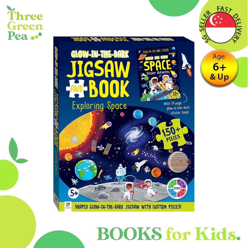 Glow-in-the-dark Jigsaw Puzzle and Book: Inside the Human Body | Exploring Space - for Age 6 and above