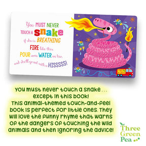 Touch and Feel Board Books Never Touch a Snake! Children Books for babies and toddlers [B1-1]