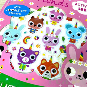 Children Stickers n Puzzles Activity Book | Bunnicorn n Friends with Googly-eye Stickers | Suitable for Age 3 and Above | Engaging, Motor Skills n Brain Development