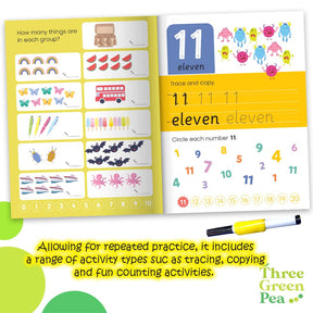 Wipe Clean Books for Children - Write and Wipe Counting 123 for 4 years and above