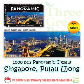 Jigsaw Puzzles for Adults 1000 pieces Panoramic View of Singapore, Pulau Ujong Great Family Gifts or Activity [B2-1]