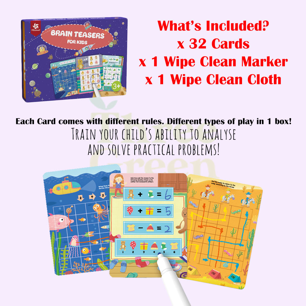 Pinwheel Early Learning Wipe Clean Activity Card Games - Interactive Brain Development Games for Ages 3+ | Brain Teaser/Totally Dotty/Amazing Mazes/Word Search | Great Gift Idea for Children