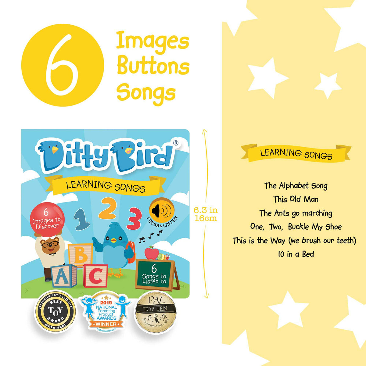 Ditty Bird Learning Songs Book [Authentic] - Audio Sound Book for Children Ages 1+ Ready Stocks [B1-2]