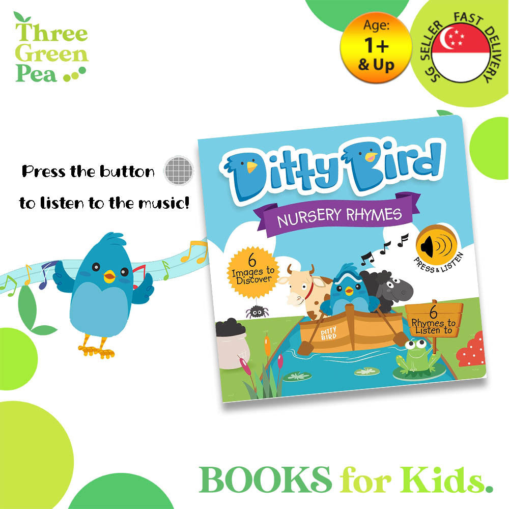 Ditty Bird Nursery Rhymes Song Book [Authentic] - Audio Sound Book for Children Ages 1+ Ready Stocks [B1-3]