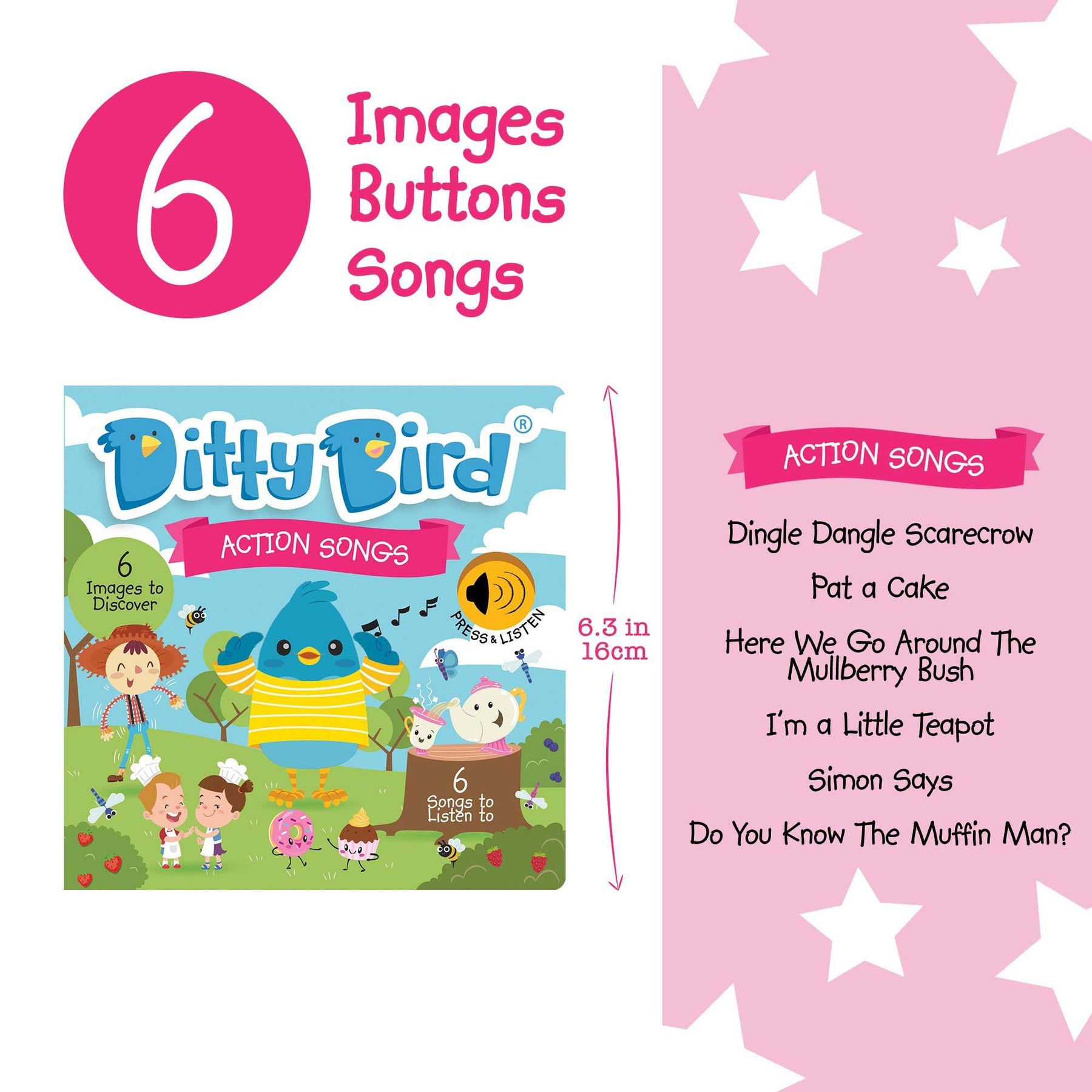 Ditty Bird Action Songs Book [Authentic] - Audio Sound Book for Children Ages 1+ Ready Stocks [B1-2]