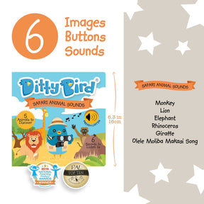 Ditty Bird Safari Animal Sounds Book [Authentic] - Audio Sound Book for Children Ages 1+ Ready Stocks [B1-3 OTHERS]