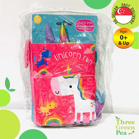 Cloth Book for Baby and Toddler (0-2 yo) with Soft Touch Tabs - Unicorn Fun