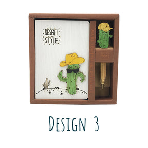 Wooden Design Notebook (Cactus Series) - Journal, Diary, Travel Logbook Great for Gift Ideas