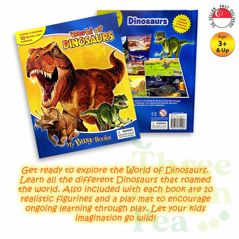 My Busy Book - Dinosaurs | 10 Figurines, 1 Playmat and 1 Story Board Book | Great Gift Ideas for Children