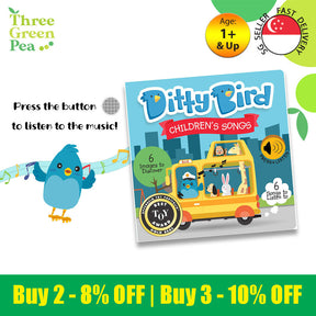 Ditty Bird Children Songs Book [Authentic] - Audio Sound Book for Children Ages 1+ Ready Stocks [B1-3]