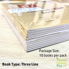 Exercise Books (Single Line or three lines) for Practice - School Stationery [Bundle of 10]