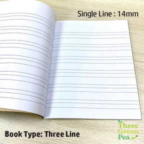 Exercise Books (Single Line or three lines) for Practice - School Stationery [Bundle of 10]