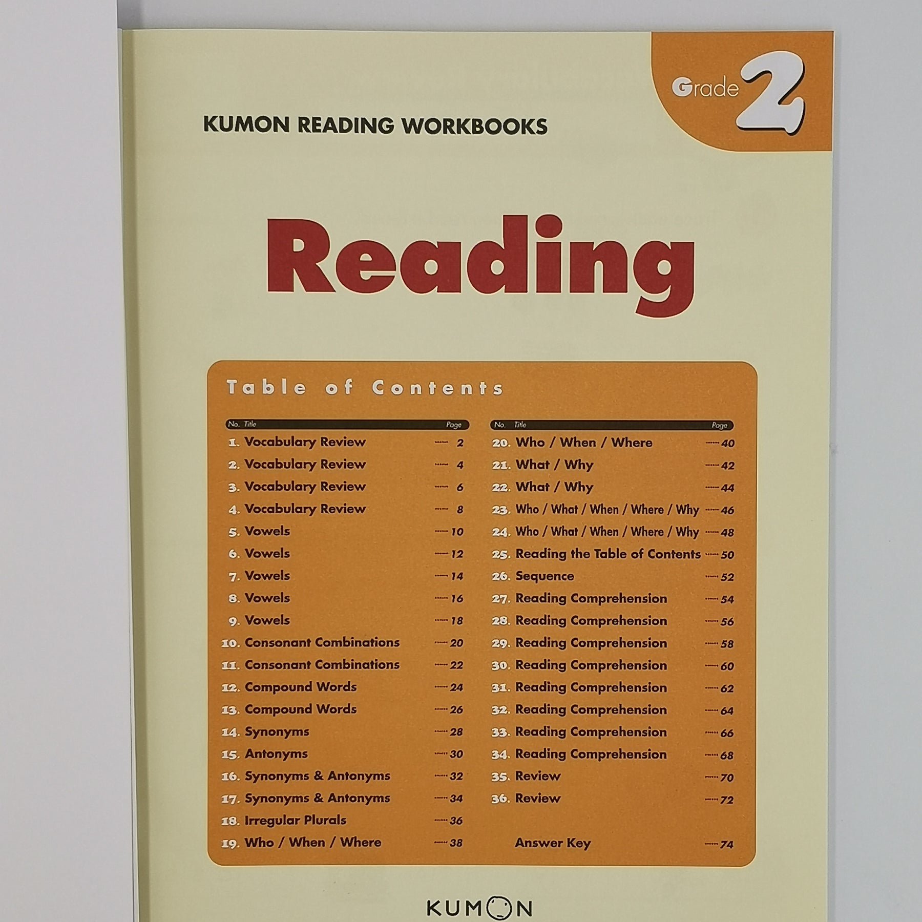 Kumon Reading Workbooks Grade 2 - READING [C1-2]