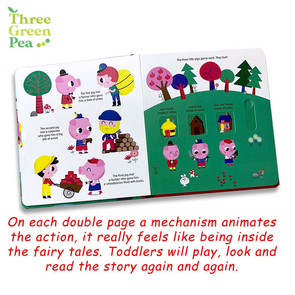 My First Pull-the-tab Fairy Tale Board Book - Three Little Pigs For Children Ages 3+ Interactive Storytelling with Kids [B3-4]