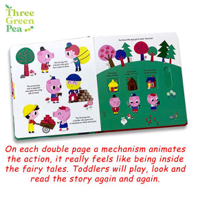 My First Pull-the-tab Fairy Tale Board Book - Three Little Pigs For Children Ages 3+ Interactive Storytelling with Kids [B3-4]