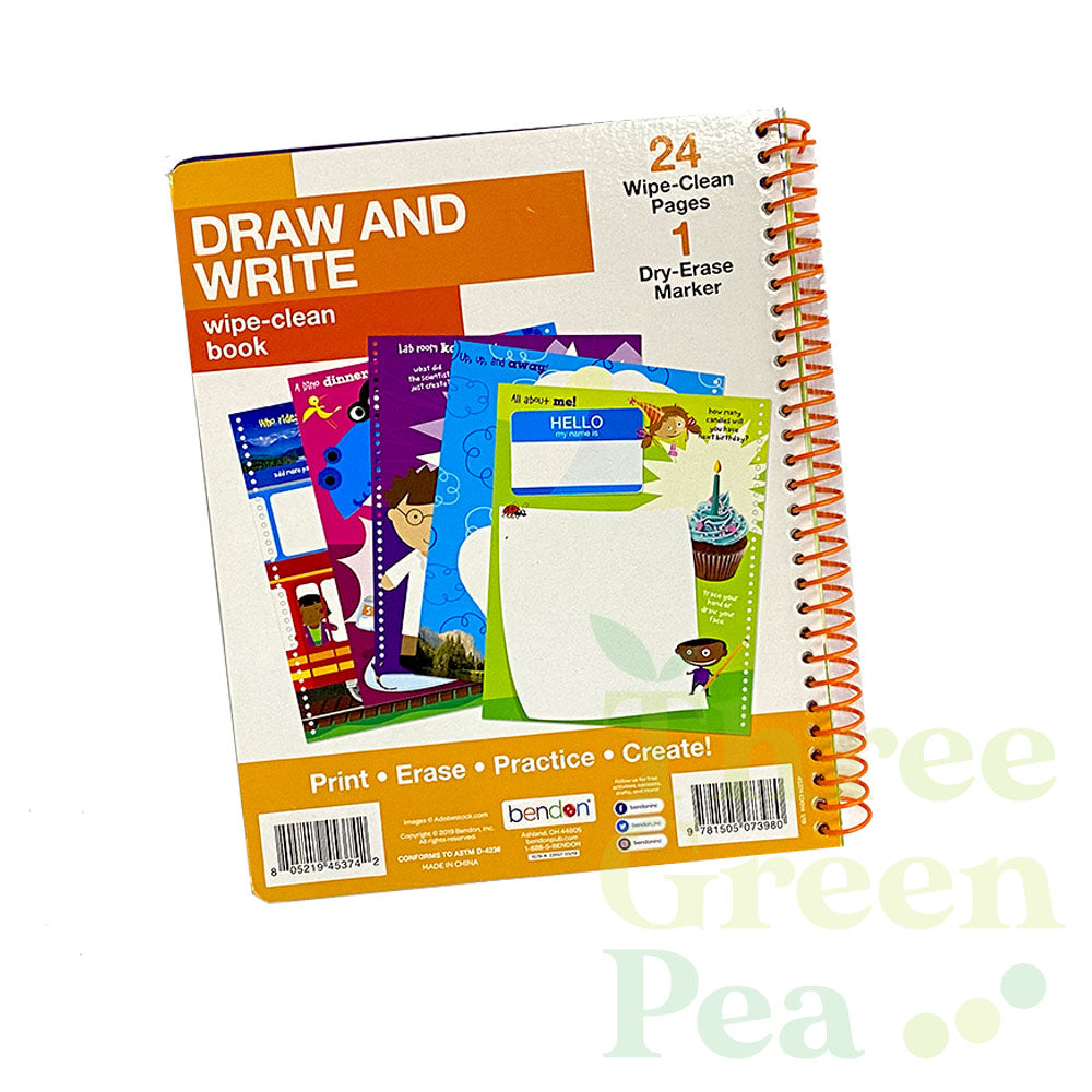 Children Wipe-Clean Workbooks with Erasable Marker | Shapes and Colors / Addition and Subtraction / Draw and Write