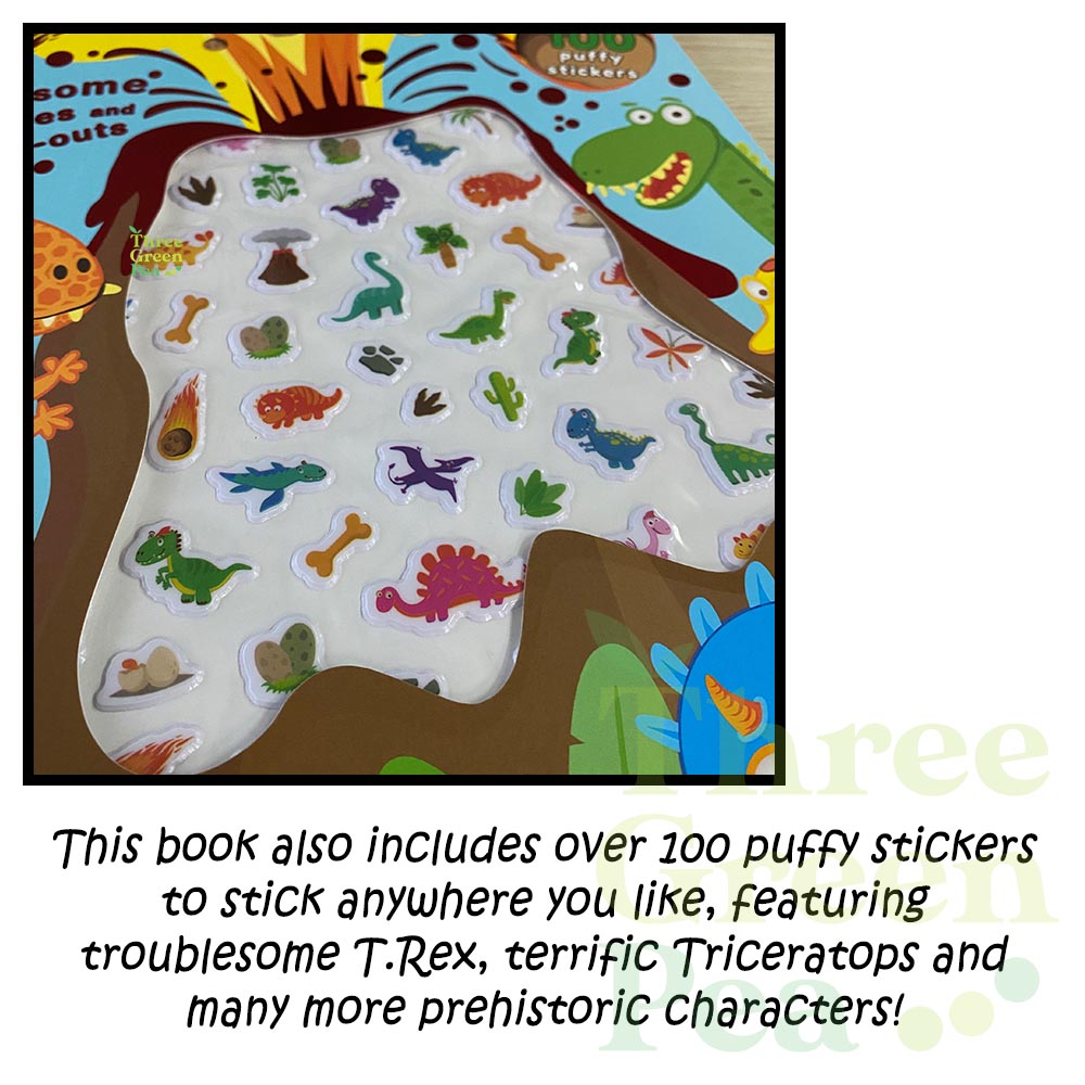 Kids Activity Book | Dinosaurs - Over 100 Puffy Stickers and Press out Cards Fun Activities  | Suitable for Age 4