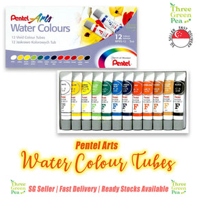 Art and Craft | Pentel Art Water Colours | 12 Vivid Colour Tubes (5ml)