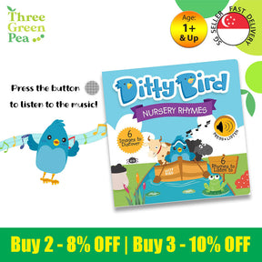 Ditty Bird Nursery Rhymes Song Book [Authentic] - Audio Sound Book for Children Ages 1+ Ready Stocks [B1-3]