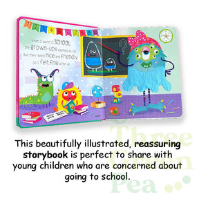 Children Sensory Books - Touch and Feel Worry Monsters Can I have a Hug / Time for School Suitable for Age 1 [B4-2]