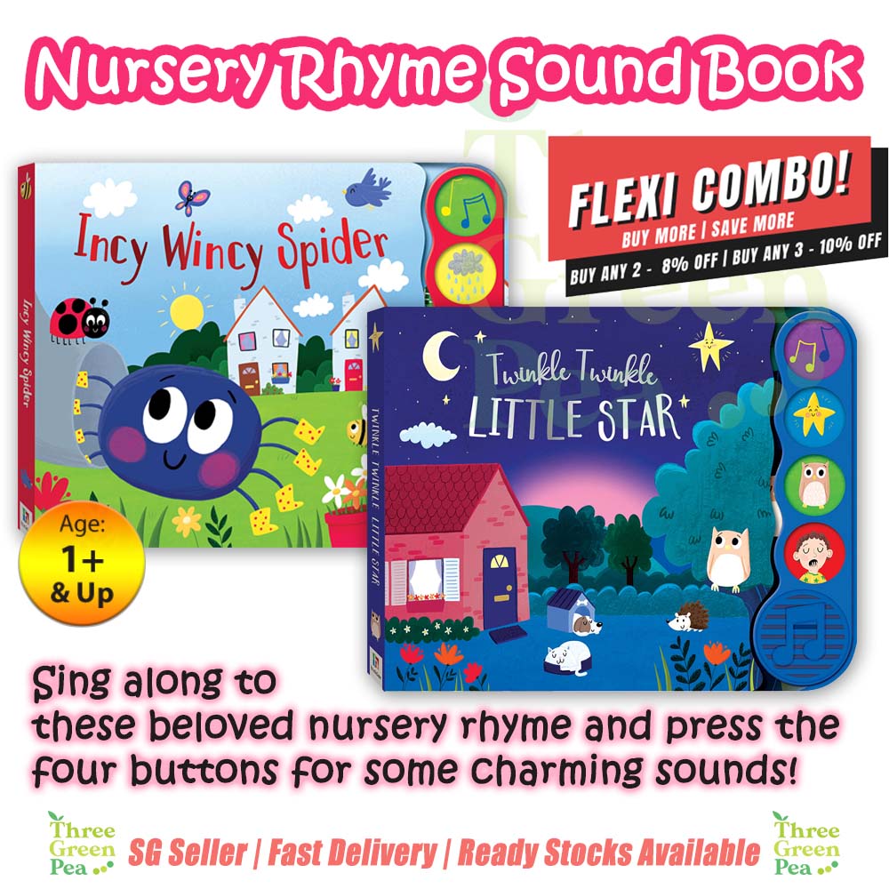 Children Nursery Rhyme Sound Books | Incy Wincy Spider / Twinkle Twinkle Little Star | Suitable for Age 1
