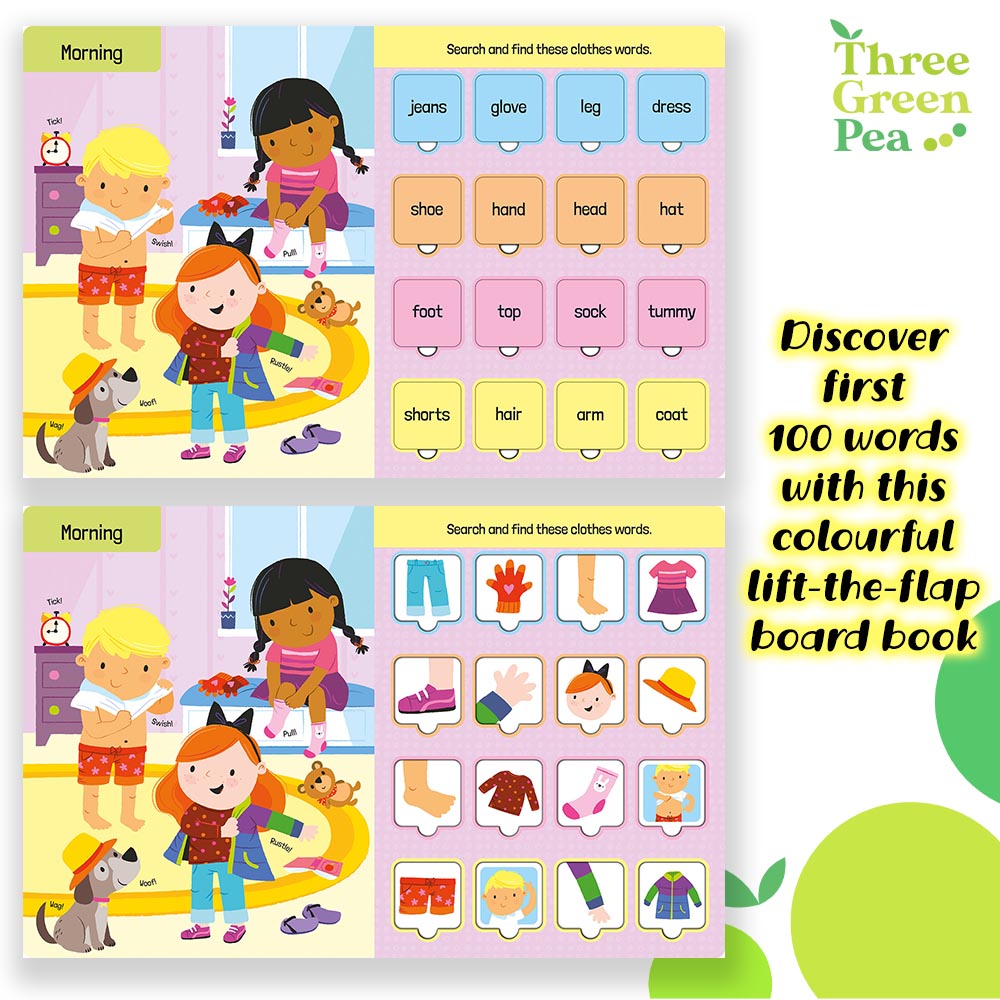 First 100 Words Lift-the-Flap Board Book for Children | Suitable for Ages 1 to 5