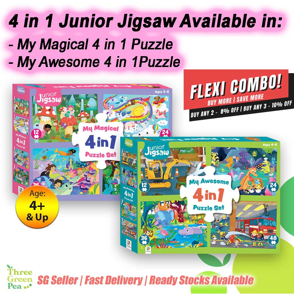 Jigsaw Puzzle for Kids 4 in 1 Puzzle Set: 12/24/36/48 pcs - My Awesome Puzzle Set / My Magical Puzzle Set Great Gift Ideas [B3-3]