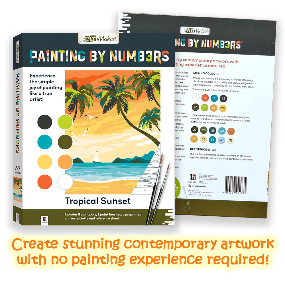 [Art and Crafts] Painting By Numbers - Hawaii Sunset | Paint on Canvas (great for beginners) | Great Gift Ideas