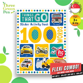 First 100 Words - Things that Go Stickers and Colour Activity Book | Suitable for Children Age 3 and above