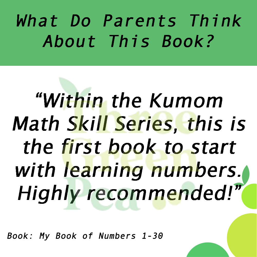 Kumon Math Skills Workbooks - My Book of Numbers 1-30 [Revised Edition] [C2-4]