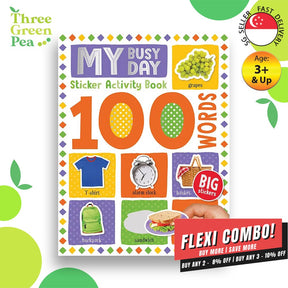 First 100 Words - My Busy Day Stickers and Colour Activity Book | Suitable for Children Age 3 and above